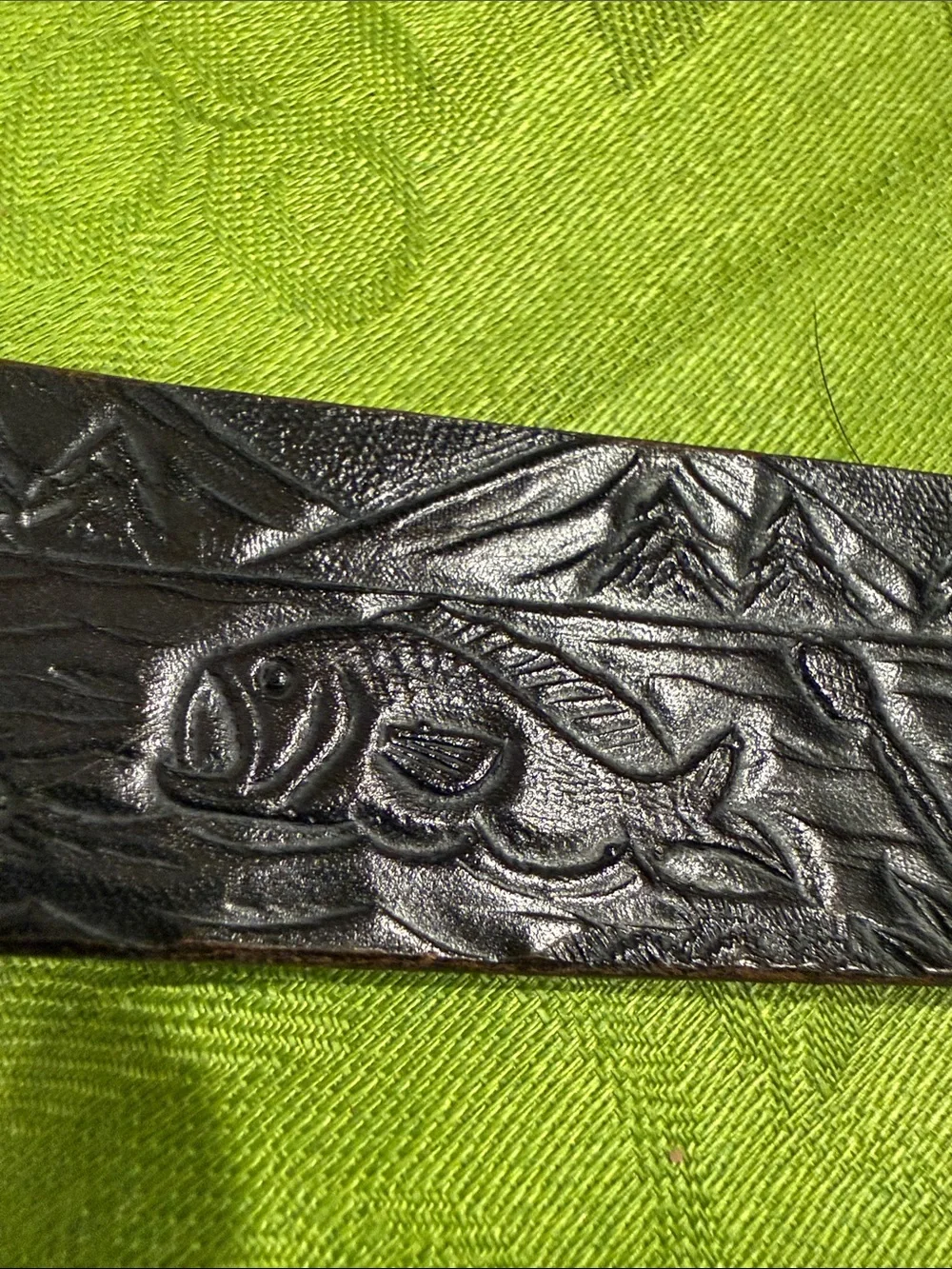 Indiana Metal Craft Trout Buckle and Leather Belt